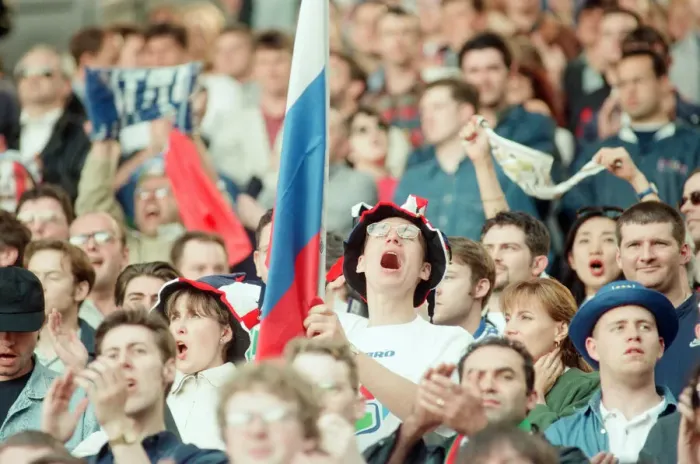 Framed Print : Italy 2-1 Russia, Euro 1996 Group C match at Anfield. Liverpool, Tuesday 11th June 1996