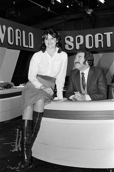 ITVs World of Sport presenter Dickie Davies with his new director Patricia