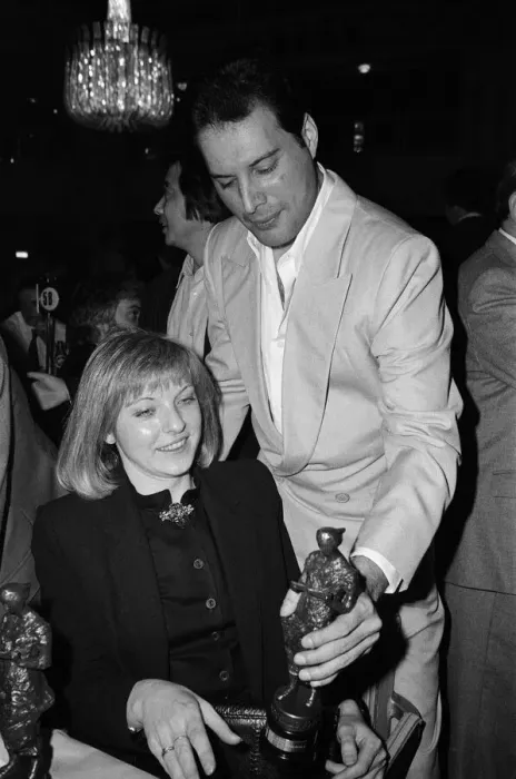 Framed Print : The Ivor Novello Awards. Pictured, Freddie Mercury of Queen and Mary Austin