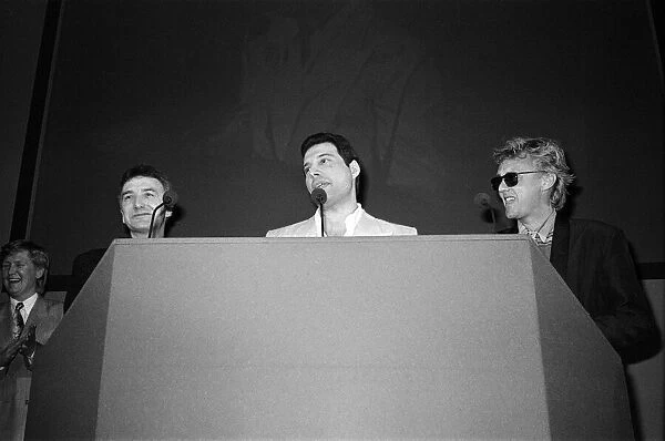The Ivor Novello Awards. Pictured, John Deacon, Freddie Mercury and Roger Taylor of Queen