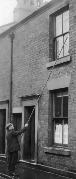 Framed Print : J Thompson the oldest knocker up in Blackburn. The job of a knocker-up Framed Print : J Thompson the oldest knocker up in Blackburn. The job of a knocker-up