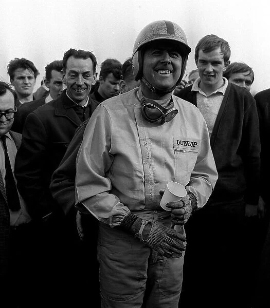Jack Brabham after winning the Aintree International 200 race 1964
