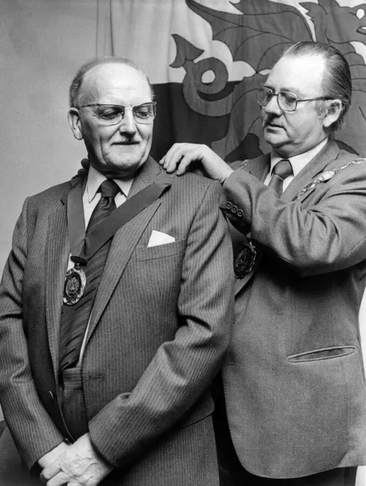 Framed Print : Jack Brooks, Baron Brooks of Tremorfa (1979), installed as the new Chairman of the County Framed Print : Jack Brooks, Baron Brooks of Tremorfa (1979), installed as the new Chairman of the County