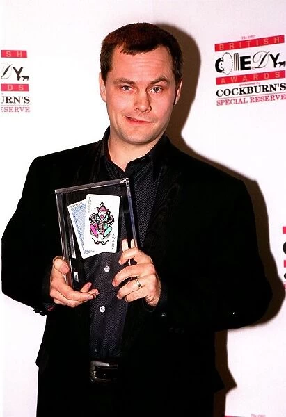Jack Dee with his Comedy award December 1997 after winning best stand up comic at