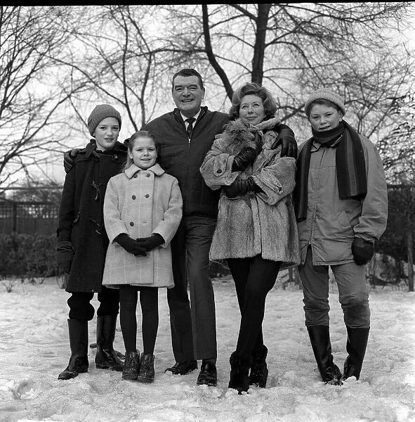 Jack Hawkins the actor and family in January 1963