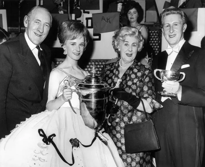 Framed Print : Jack Hulbert and Cecily Courtneidge after presenting the Sunday Sun trophy to the winners Framed Print : Jack Hulbert and Cecily Courtneidge after presenting the Sunday Sun trophy to the winners
