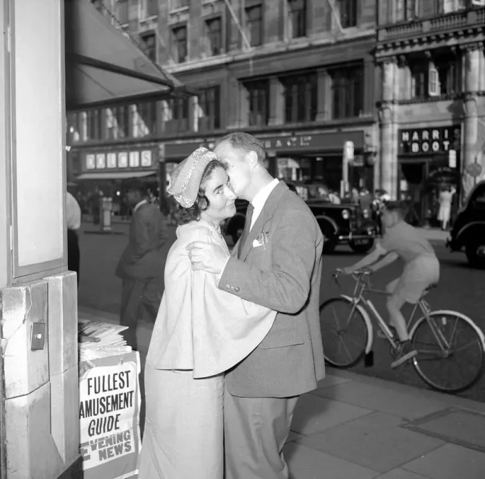 Framed Print : Jack and Jane Masters seen here showing their affection for each other Circa 1960 Framed Print : Jack and Jane Masters seen here showing their affection for each other Circa 1960