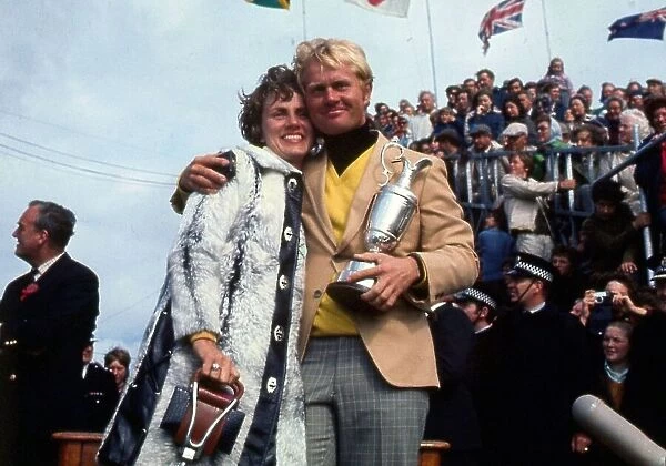 Jack Nicklaus and his wife with trophy 1970