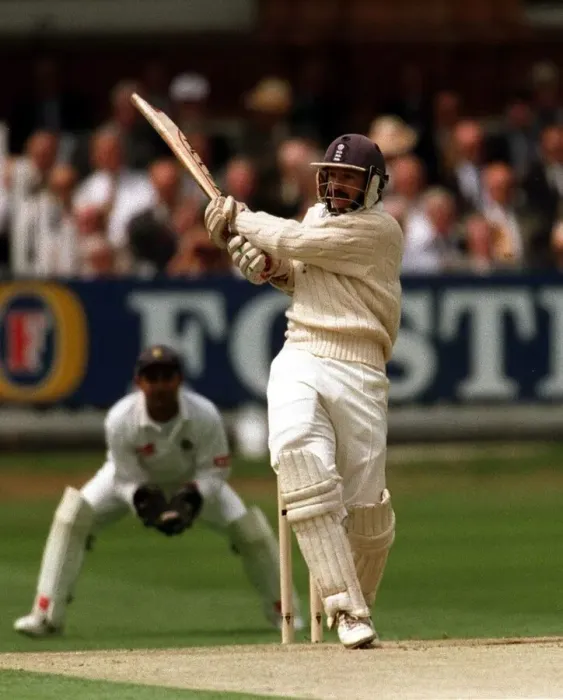 Framed Print : JACK RUSSELL BATTING DURING ENGLAND V INDIA CRICKET SECOND TEST AT LORDS