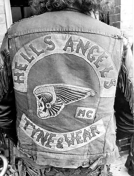 The back of a jacket worn by one of the Hells Angels from the Tyne