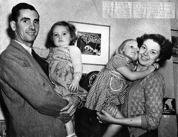 Jackie Milburn, Newcastle centre forward, with his wife, Laura