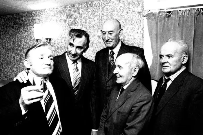 Framed Print : Jackie Milburn officially opened the flats for the elderly at Parkside Court