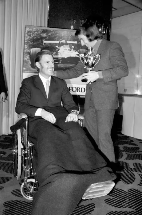 Framed Print : Jackie Stewart, 1969 Formulla 1 World Champion racing driver at the Savoy Hotel Framed Print : Jackie Stewart, 1969 Formulla 1 World Champion racing driver at the Savoy Hotel