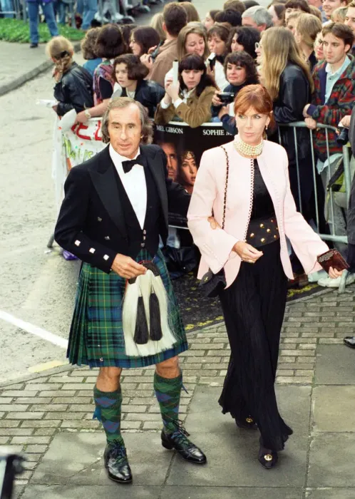 Framed Print : Jackie Stewart attends the premiere of Braveheart in Stirling, Scotland