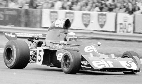 Jackie Stewart Competing in the 1973 British Grand Prix in his Tyrell Cosworth 006
