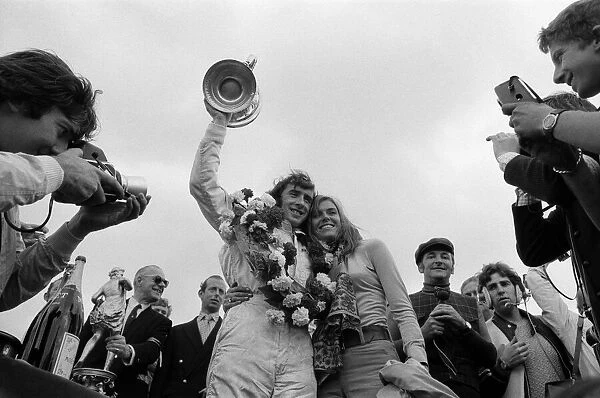 Jackie Stewart, World Champion racing driver, with wife Helen Stewart