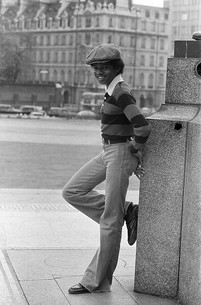 The Jackson 5 pop group pictured at Hyde Park Corner. Pictured is the youngest member of