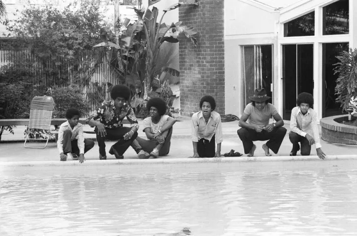 Framed Print : The Jackson Five at home in Los Angeles. 23rd February 1973