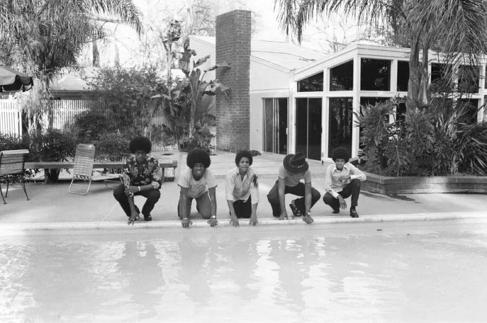 Framed Print : The Jackson Five at home in Los Angeles. 23rd February 1973