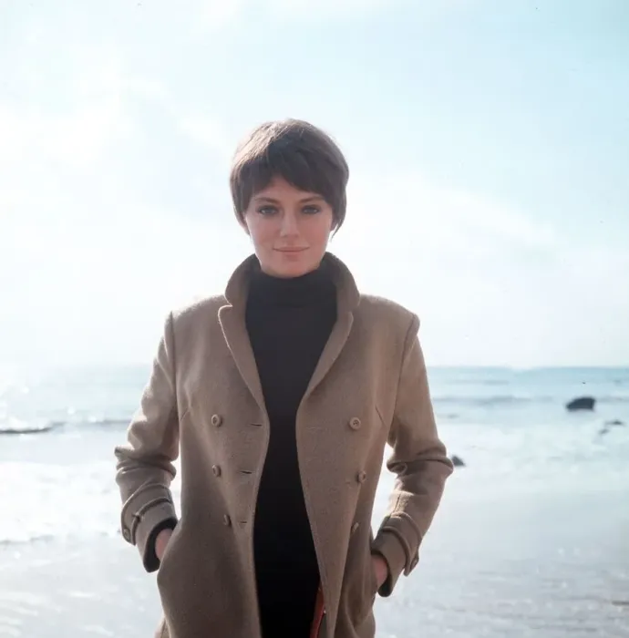 Framed Print : Jacqueline Bisset Actress at her beach home near Malibu California December Framed Print : Jacqueline Bisset Actress at her beach home near Malibu California December