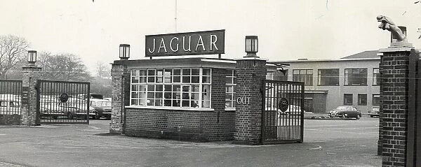 Jaguar Cars entrance, Browns Lane, Coventry. 4th March 1969