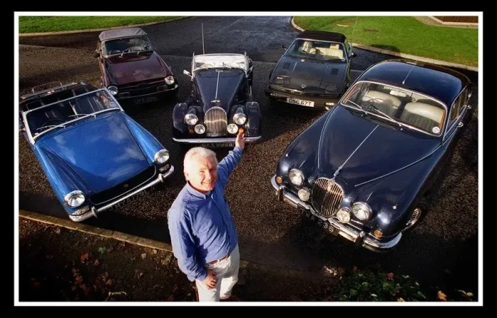 Framed Print : Jaguar Cars November 1999 man standing with cars Framed Print : Jaguar Cars November 1999 man standing with cars
