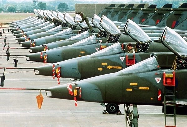 Jaguar fighters are prepared for take off bound for Saudi Arabia durung the Gulf War