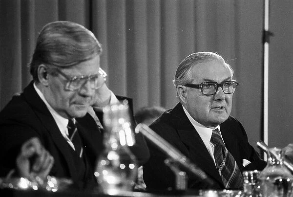 James Callaghan, April 1978 with the German Chancellor Helmut Schmidt at a Press