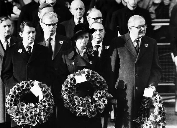James Callaghan attends the Remembrance Service at the Cenotaph London with Margaret
