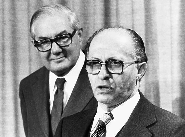 James Callaghan British Prime Minister 1978 with Israeli Premier Menachem Begin