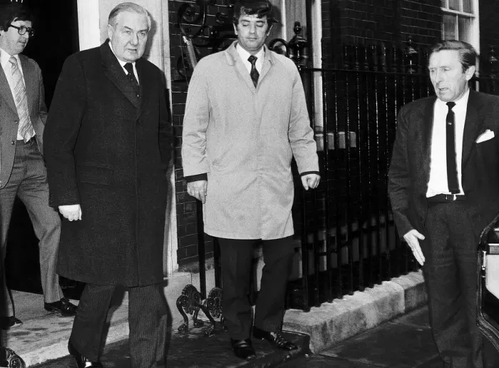 Framed Print : James Callaghan British Prime Minister leaving No 10 Downing Street 1977