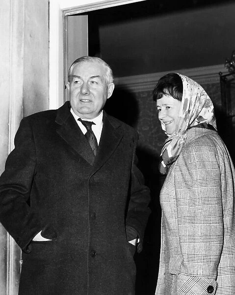 James Callaghan British Prime Minister with his wife 1977 outside No 10 Downing
