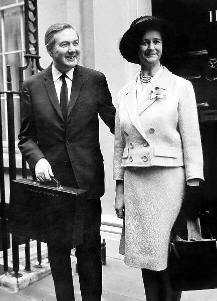 James Callaghan Chancellor of the Exchequer with his wife on Budget Day 1965
