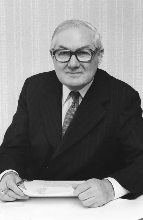 Framed Print : James Callaghan, December 1981 in his new office in the House of Commons, London Framed Print : James Callaghan, December 1981 in his new office in the House of Commons, London