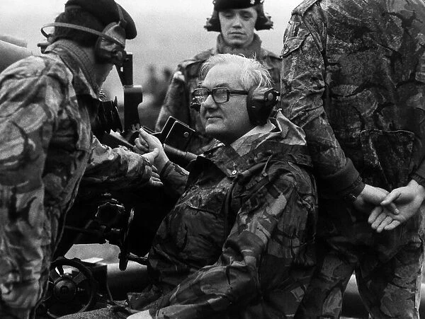James Callaghan, Labour Prime Minister, pictured here on a visit to the Royal Artillery