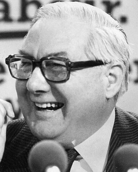 James Callaghan laughing during press conference - May 1979 02  /  05  /  1979