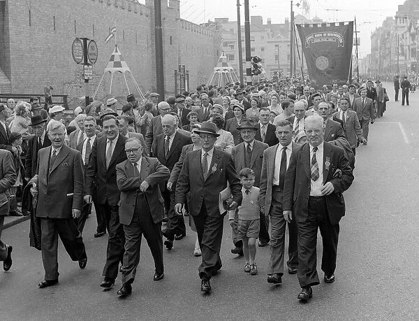 James Callaghan MP July 1958 marches in the South Wales Miners Rally in