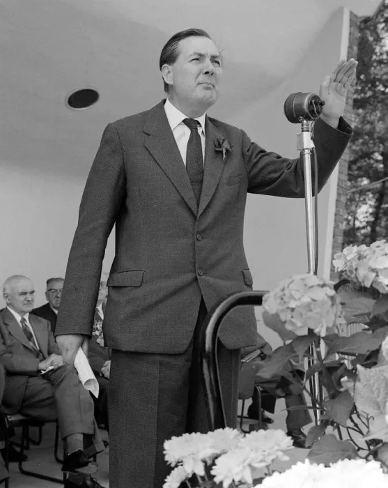 Framed Print : James Callaghan MP at the Notts Miners Gala. June 1960 Framed Print : James Callaghan MP at the Notts Miners Gala. June 1960