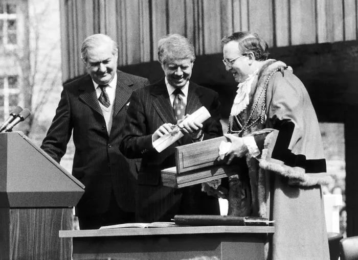 Framed Print : James Callaghan Prime Minister with President Carter receiving the Freedom of the City Framed Print : James Callaghan Prime Minister with President Carter receiving the Freedom of the City