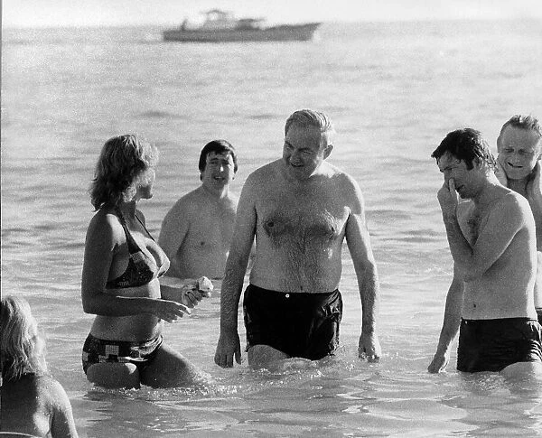 James Callaghan Prime Minister in sea in Guadeloup 1979