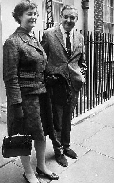 James Callaghan and wife Audrey outside 11 Downing Street, London - April 1967