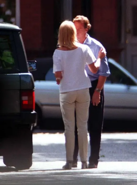 Framed Print : James Hewitt kissing Cindy Jackson August 1998 The couple met at a party held by