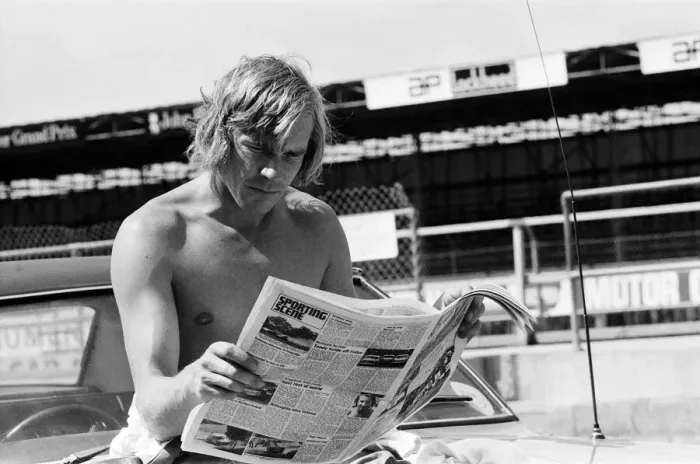 Framed Print : James Hunt puts his new car, the Marlborough-McLaren M. 26 Framed Print : James Hunt puts his new car, the Marlborough-McLaren M. 26