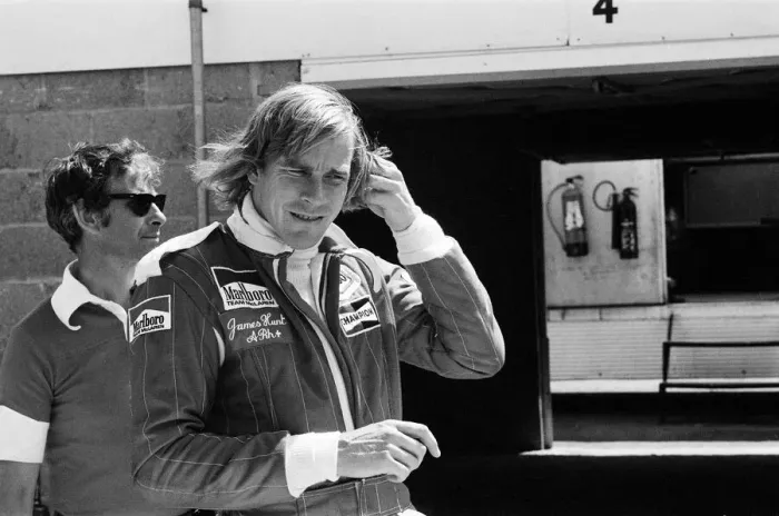 Framed Print : James Hunt puts his new car, the Marlborough-McLaren M. 26 Framed Print : James Hunt puts his new car, the Marlborough-McLaren M. 26