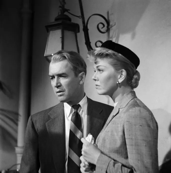 Framed Print : James Stewart and Doris Day on the set of the film The Man Who Knew Too Much Framed Print : James Stewart and Doris Day on the set of the film The Man Who Knew Too Much