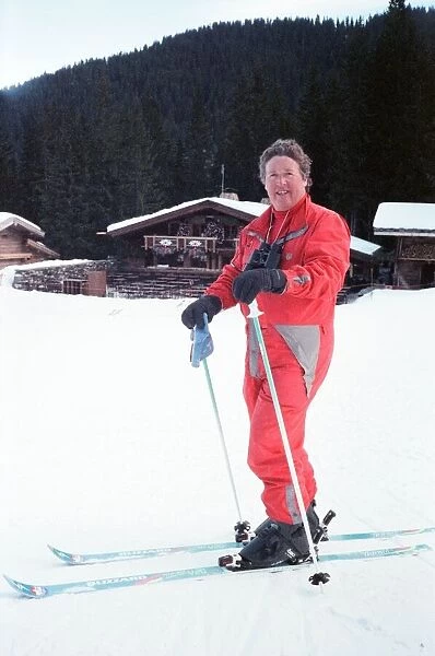 James Whitaker Daily Mirror Royal Correspondent seen here on skis whilst reporting