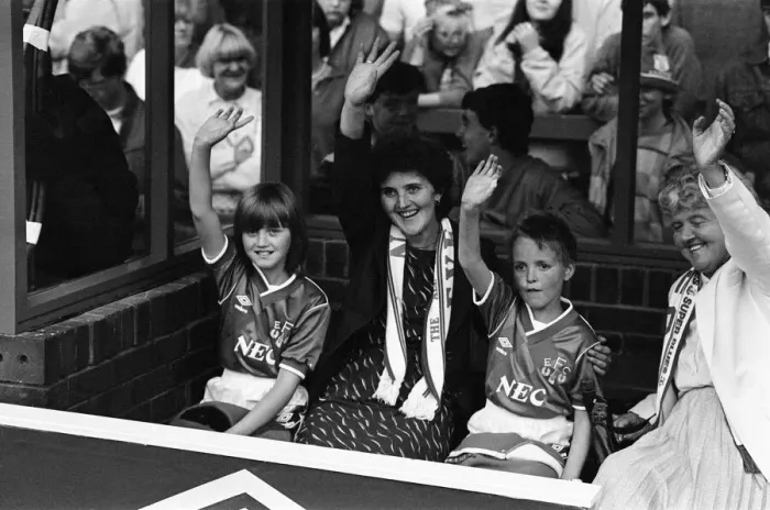 Framed Print : Jamie Baker and his twin sister Brenda, who were mascots for the Everton v Manchester