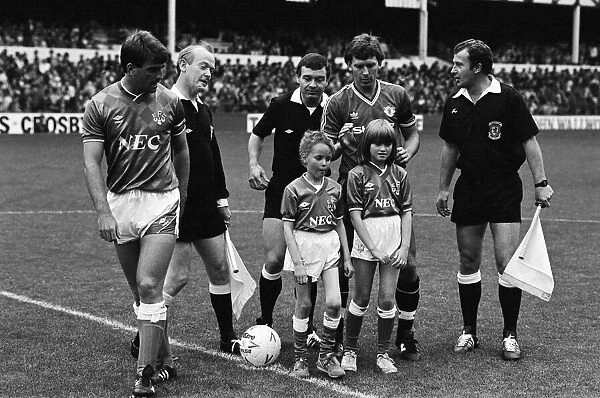 Jamie Baker and his twin sister Brenda, who were mascots for the Everton v Manchester