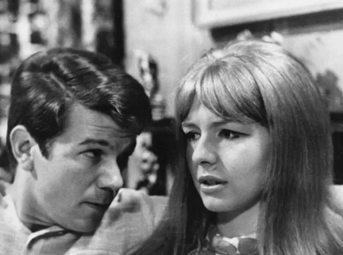Framed Print : Jane Asher and David Cook during filming of TV play - September 1965 Framed Print : Jane Asher and David Cook during filming of TV play - September 1965