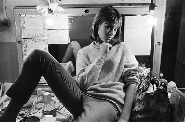Jane Birkin, English actress currently starring in Graham Greene play, Carving a Statue
